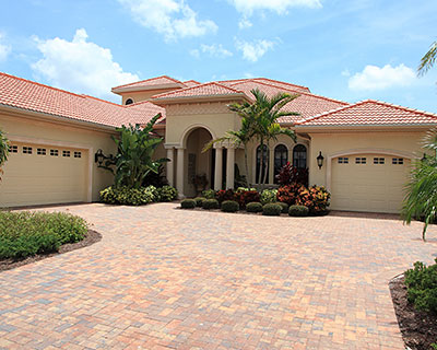 A driveway paver installation by Exotic Pavers in Delray Beach, FL